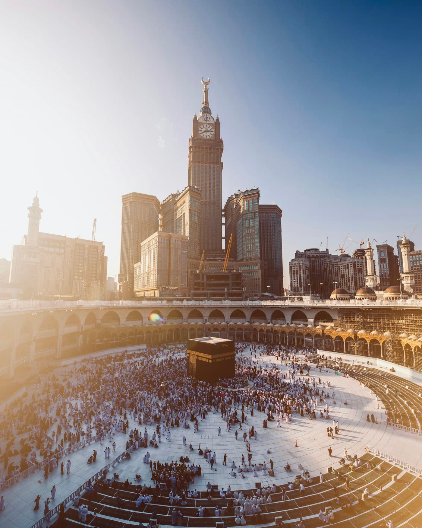The Holy Kaaba and Masjid al-Haram in Makkah at sunrise